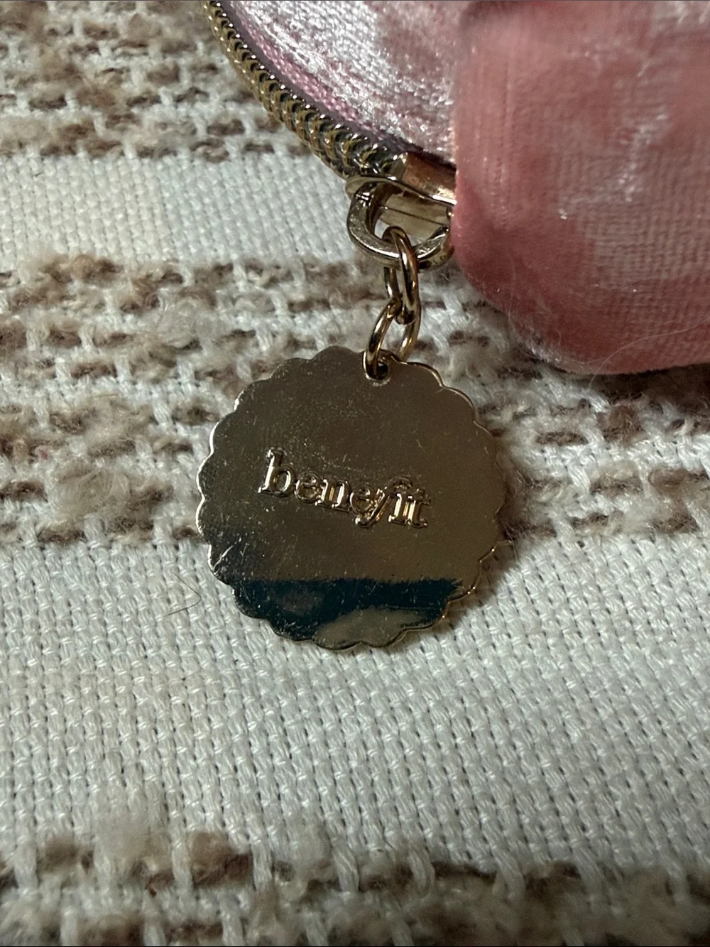 Benefit Cosmetics Bag Pink & Gold Accents